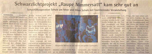 Schwarzlicht-Projekt der Schule am Meer und der Döser Schule